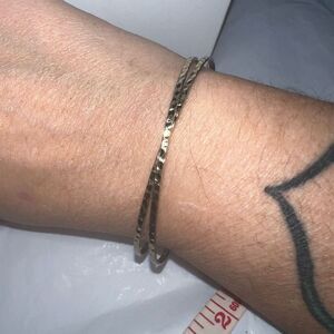 Gold‎ Tone Delicate Criss Cross Cuff Bracelet